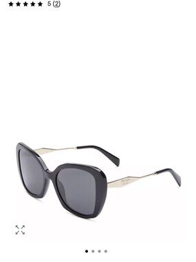 Prada Black Oversized Square Sunglasses with gold Temples